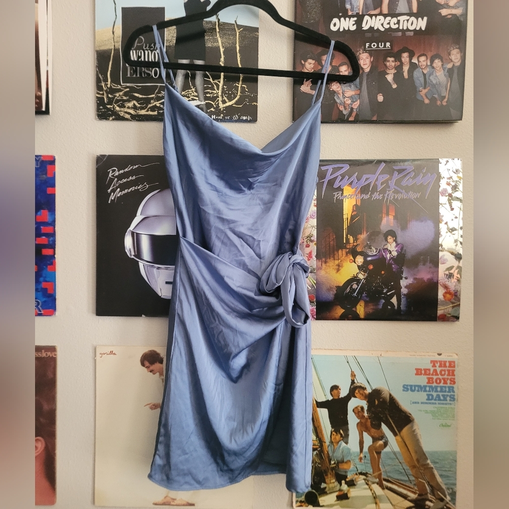 Blue Satin Dress